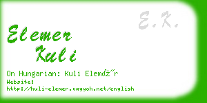 elemer kuli business card